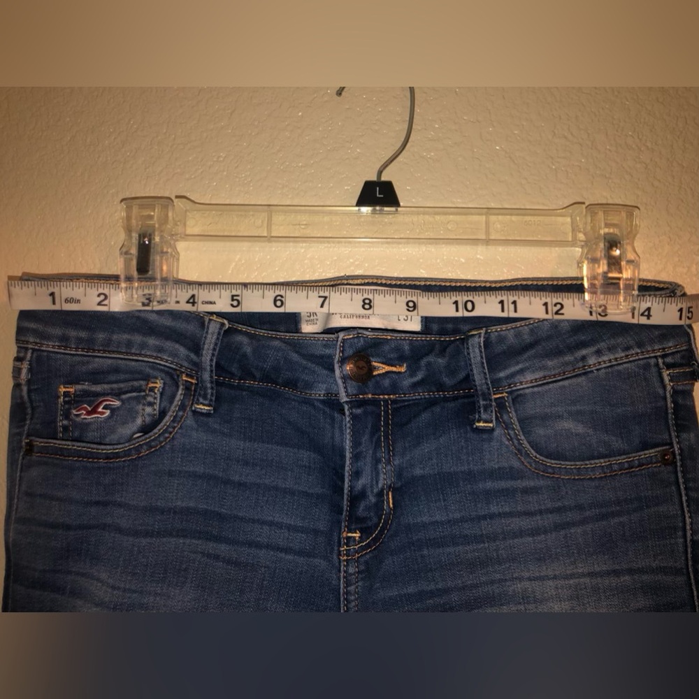 Women's-Junior Hollister Distressed Denim Blue Jeans Sz 5R - Picture 5 of 8